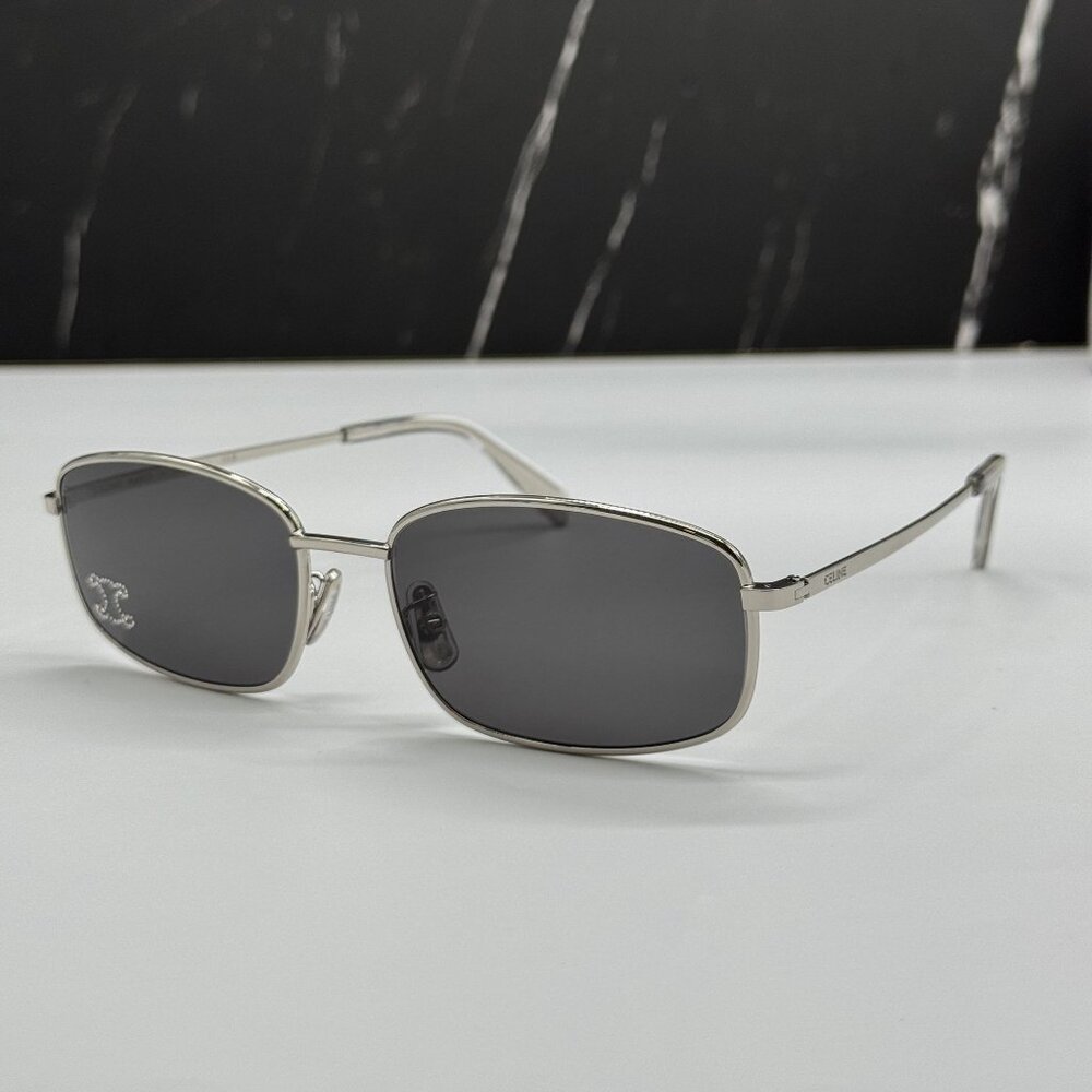 NEW CELINE CL40285U 16A SILVER SQUARE SUNGLASSES WOMEN CELINE - Picture 3 of 10